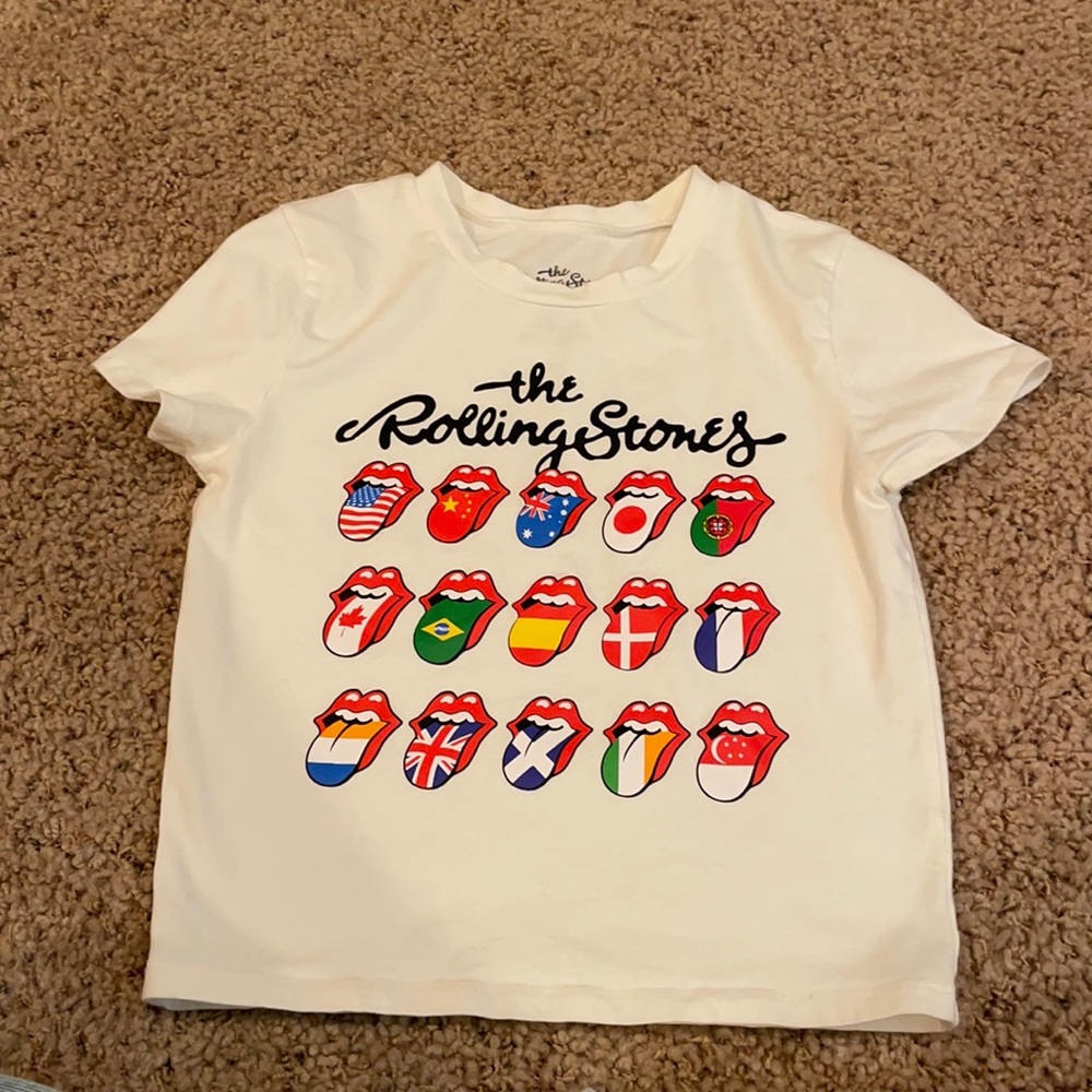 Rolling Stones White Crop Top